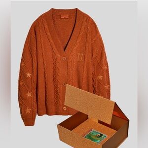 XS/S Taylor Swift Life Of A Showgirl Orange Glitter Cardigan Box Set UNUSED